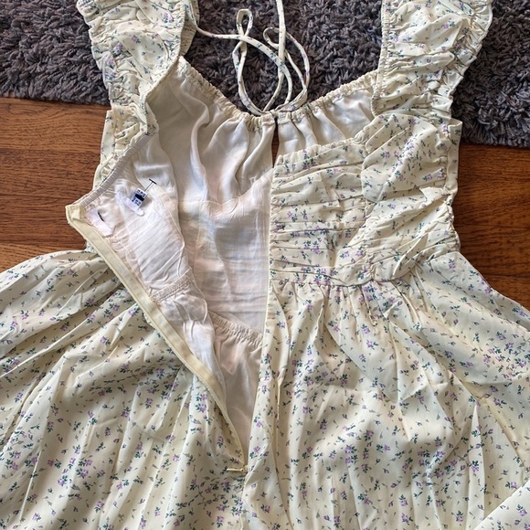 Princess Polly Ruched Waist Off the Shoulder Floral Mini Dress Romper NWT - Picture 13 of 17